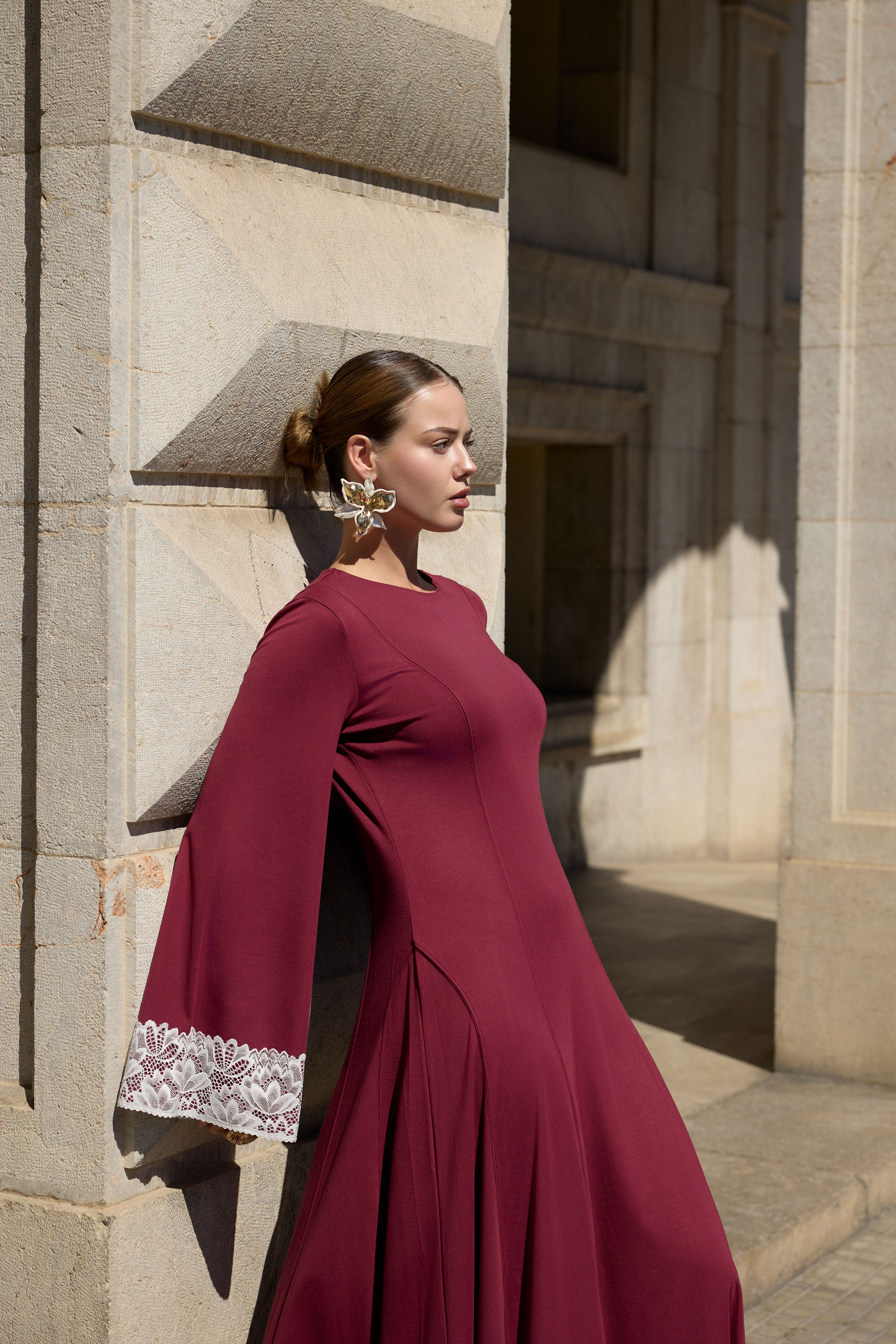 Vestido de encaje rojo